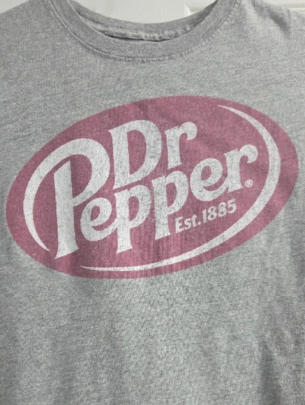 Dr Pepper Graphic Tee - Grey with Maroon Logo